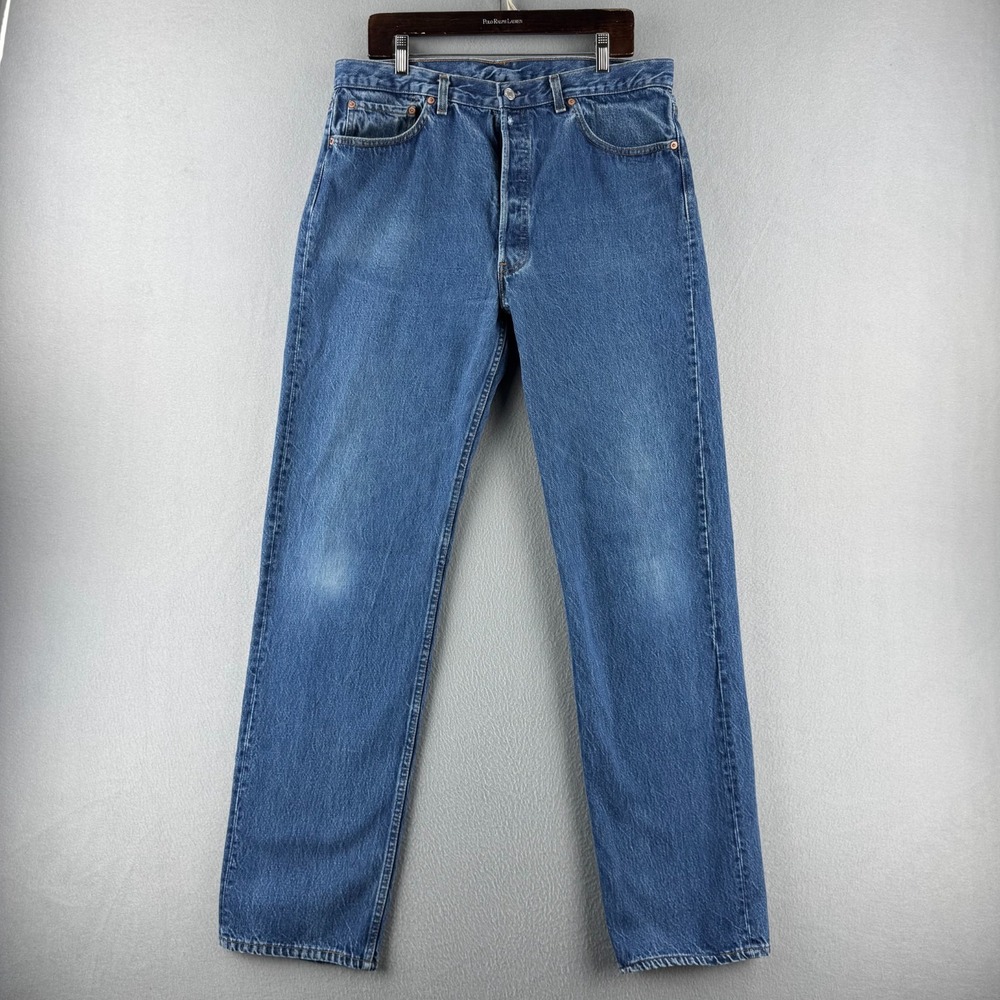 Vintage Levis Jeans Mens 38x36 (Fits 35x35) Blue 501 Straight 90s Made in‎ USA